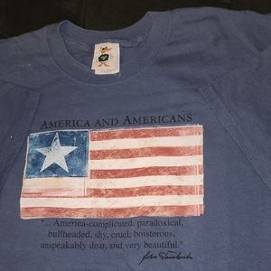 John Steinbeck "Americans" Quote The duck company T-Shirt Large Good Condition